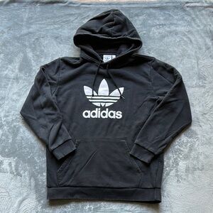 Adidas Black Sweatshirt with Trefoil Logo and Hood